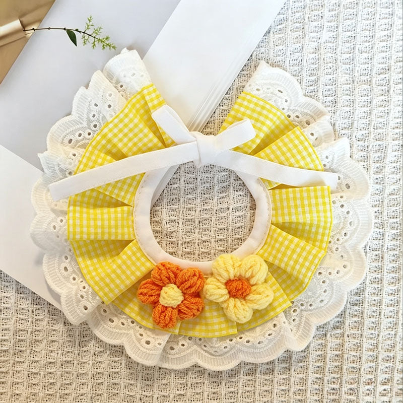 Lace flower pet neckerchief