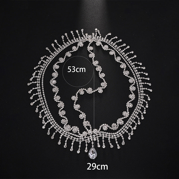 Multi-layered mesh tassel hair chain