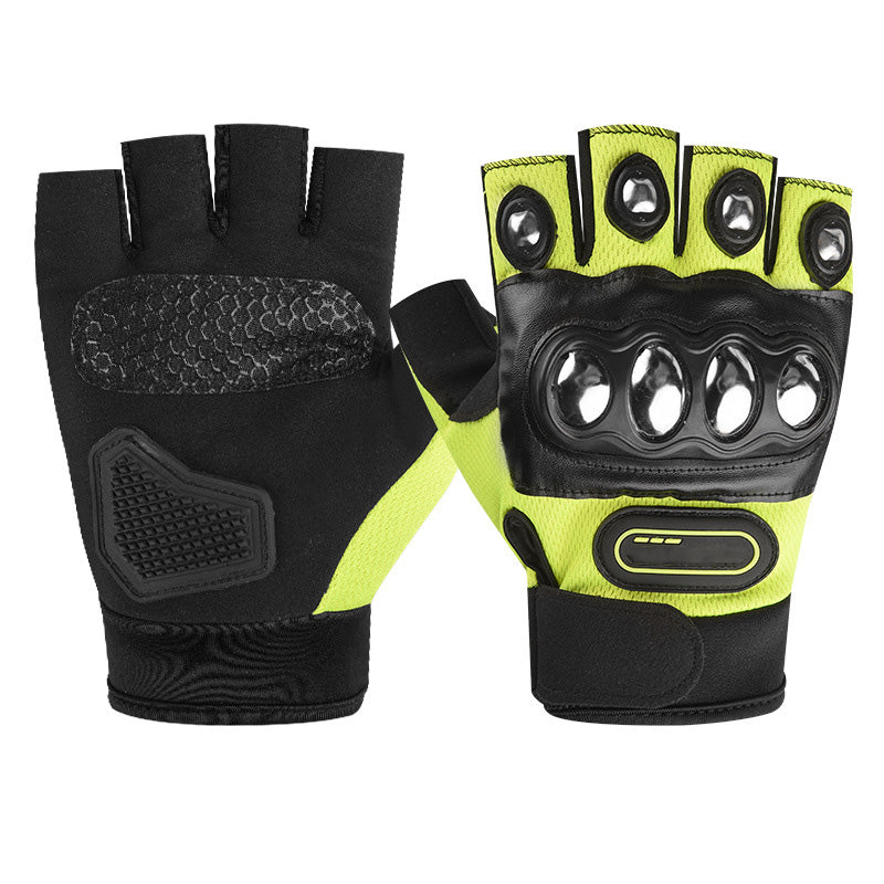 Outdoor Sports Steel Shell Half-Finger Gloves