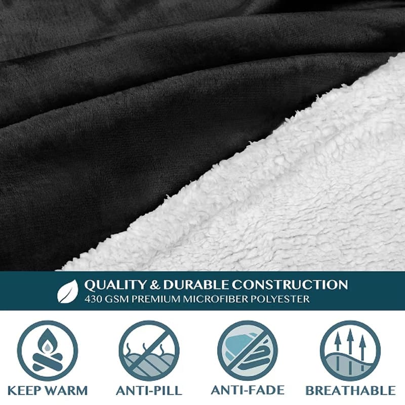 Composite lamb fleece beanbag blanket