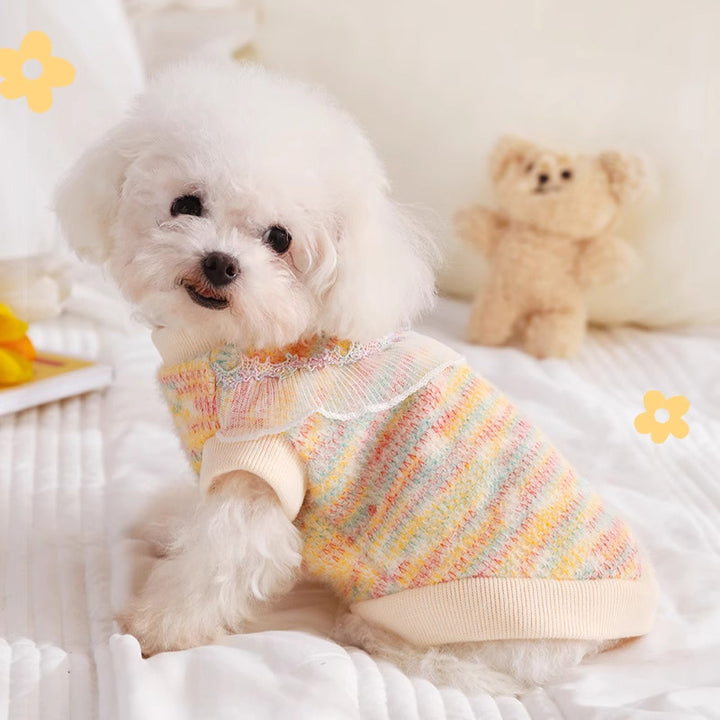 Cute Pet Vest with Lace Knitwear