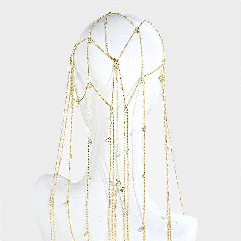Bohemian style mesh tassel headdress