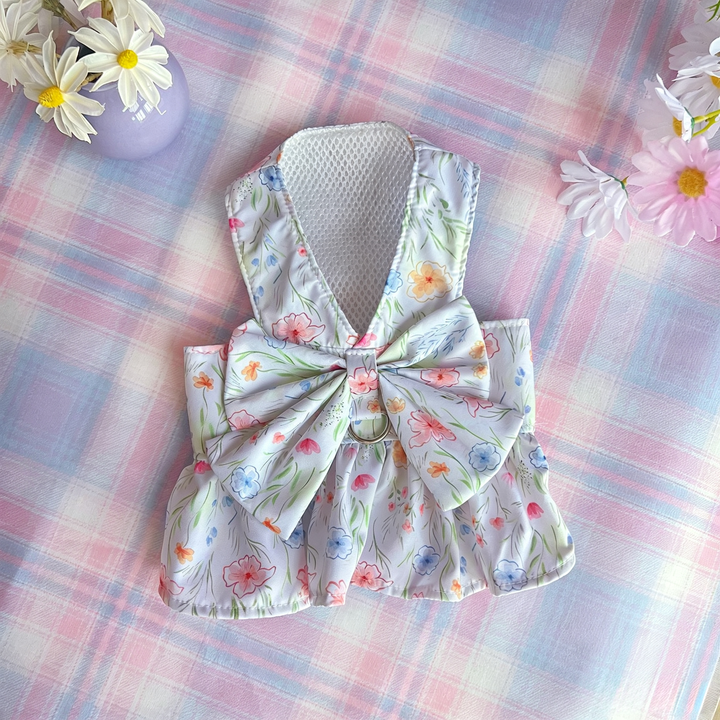 Floral Pet Harness Dress