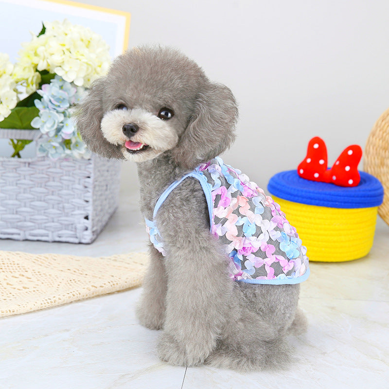 Floral Mesh Pet Sling Tank Summer Vest
