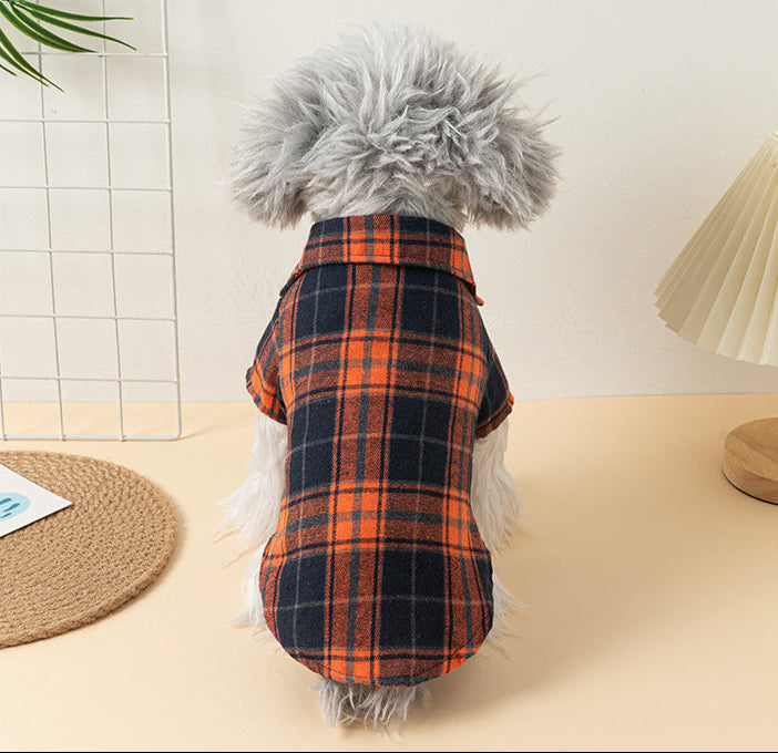 Casual Grid Pattern Dog Clothes