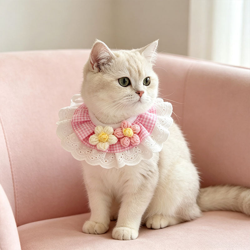 Lace flower pet neckerchief