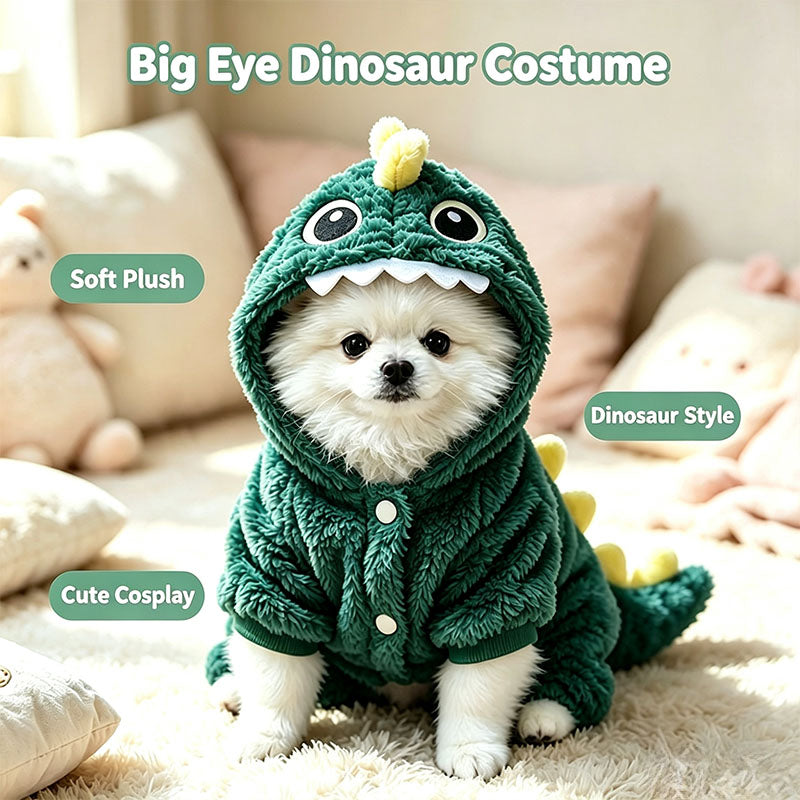 Warm dinosaur pet clothing