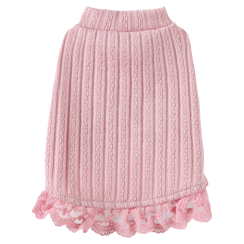 Lace Ruffle Knit Shirts for Small Dogs