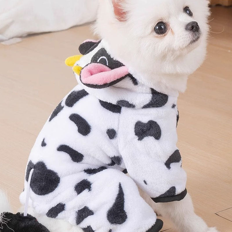 Thick cow-print dog clothes