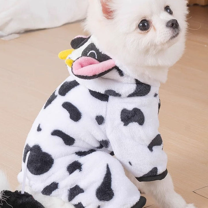 Thick cow-print dog clothes