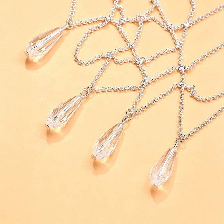 Water drop crystal tassel hair accessory