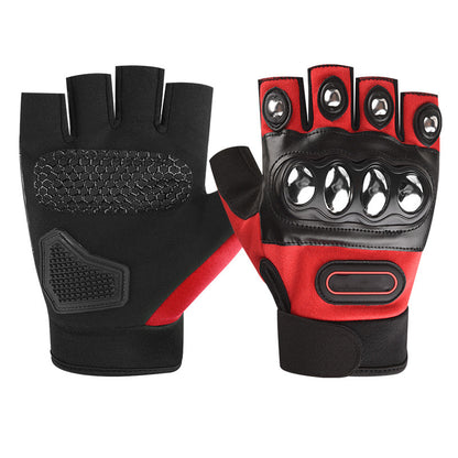 Outdoor Sports Steel Shell Half-Finger Gloves