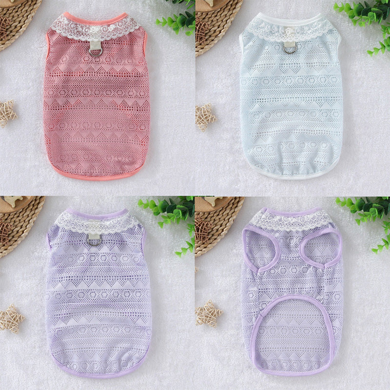 Pet mesh openwork vest