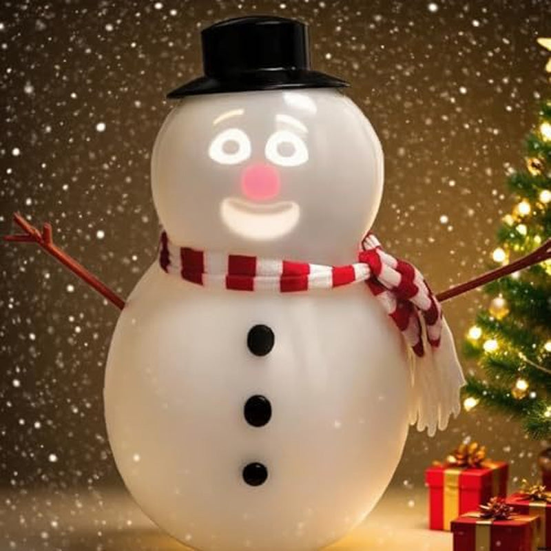 A talking animated winking snowman