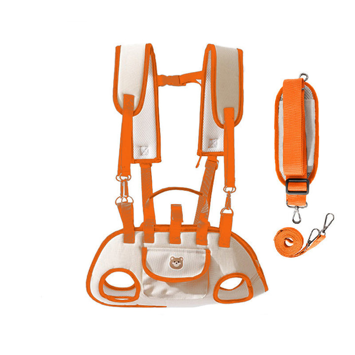 Double-shoulder and hand-held pet leash backpack