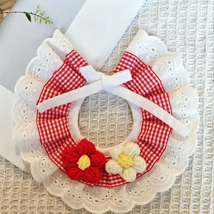 Lace flower pet neckerchief
