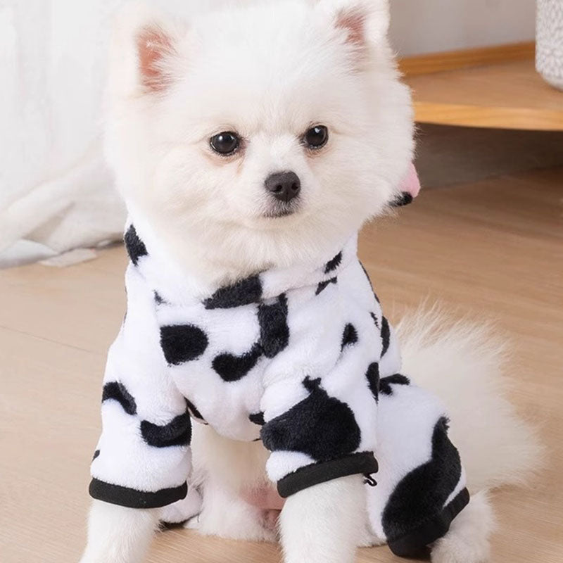 Thick cow-print dog clothes