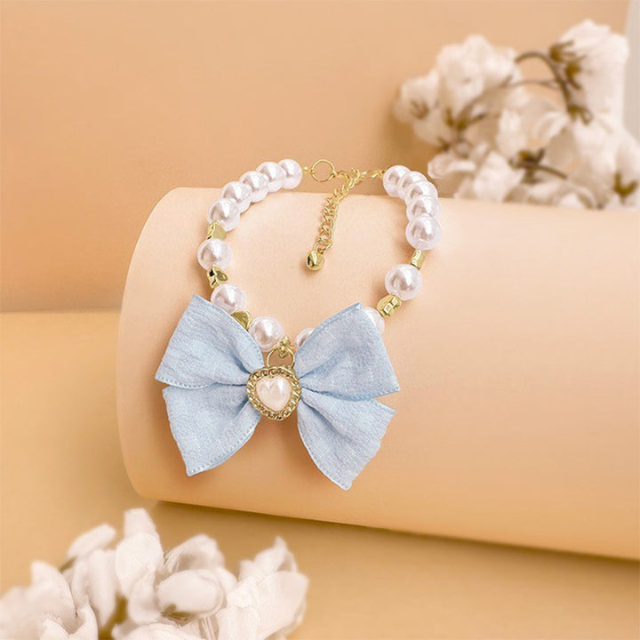 Pet pearl necklace collar