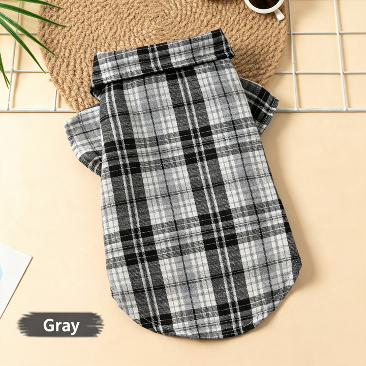 Casual Grid Pattern Dog Clothes