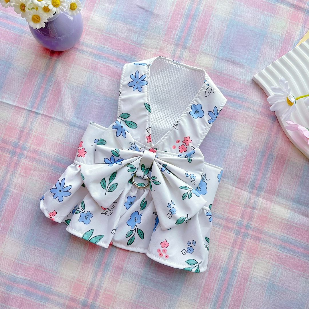 Floral Pet Harness Dress