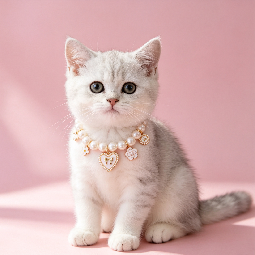 Pet Pearl Charm Collar