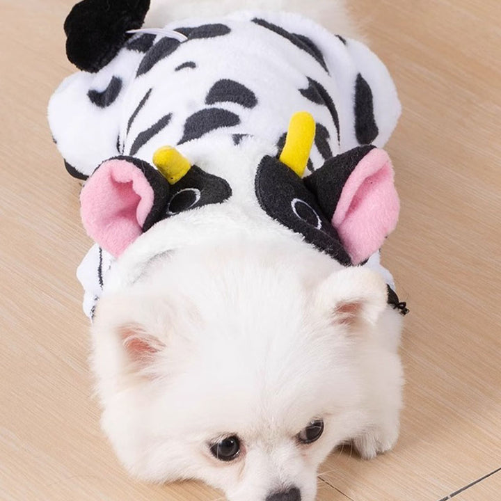 Thick cow-print dog clothes