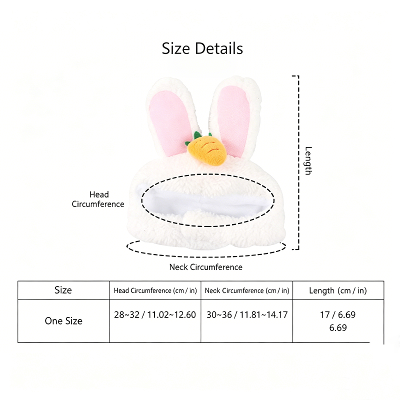 Plush Bunny Ear Pet Hat With Carrot