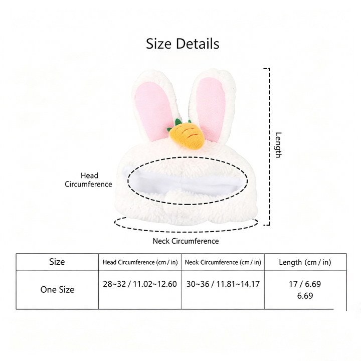 Plush Bunny Ear Pet Hat With Carrot