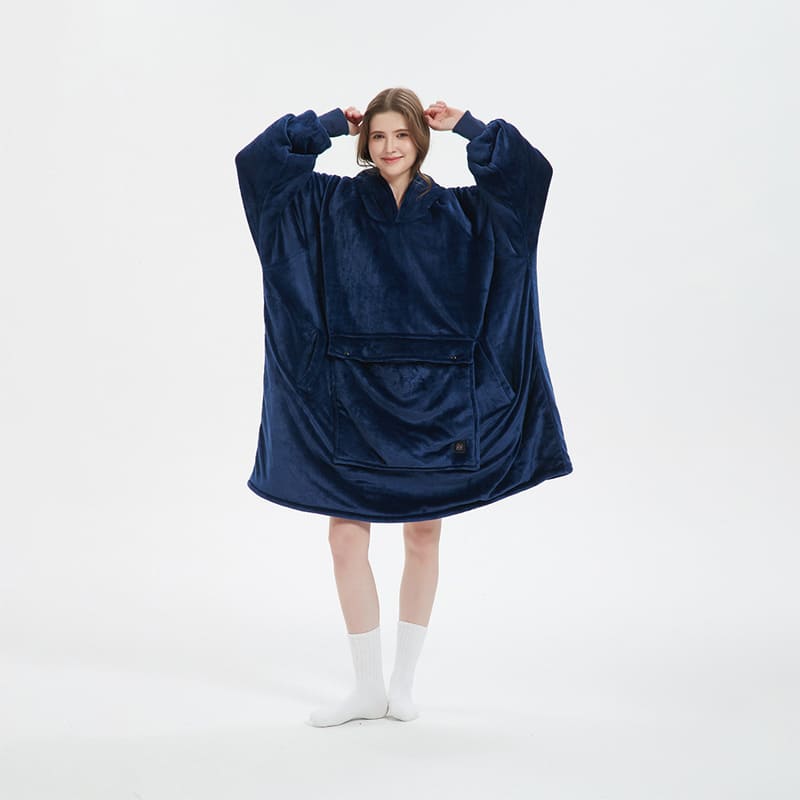 Double-Layer Hooded Lazy Blanket