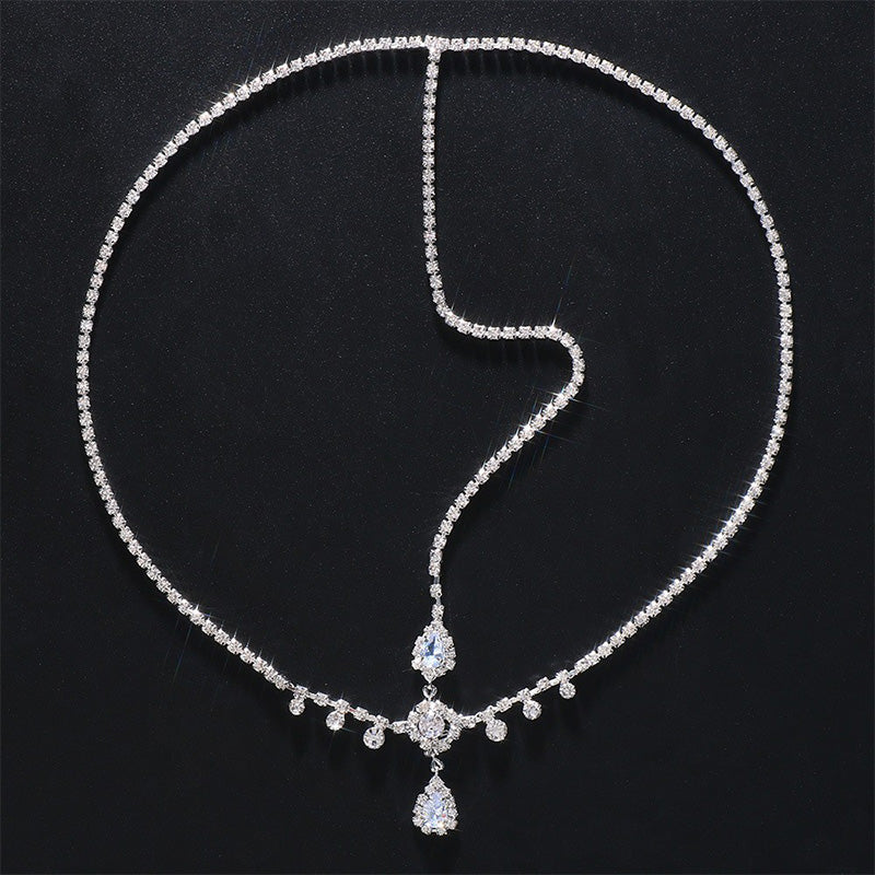 Water droplet forehead chain hair accessory