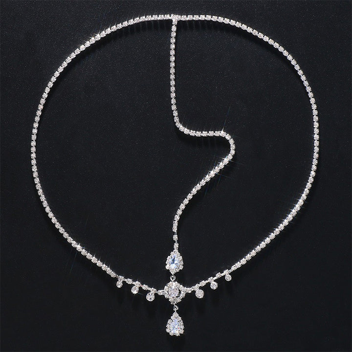 Water droplet forehead chain hair accessory
