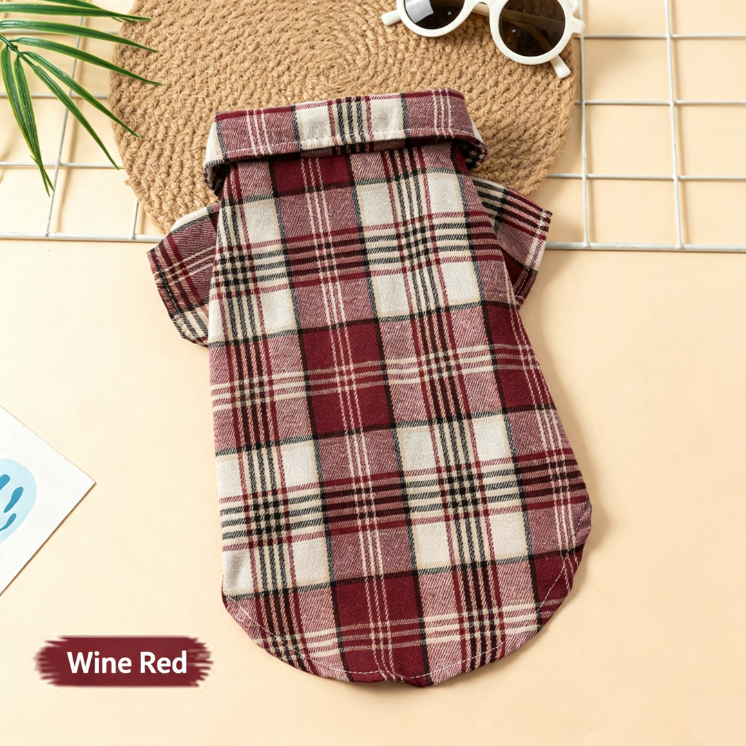 Casual Grid Pattern Dog Clothes