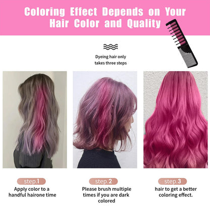 Washable, quick-dyeing hair comb