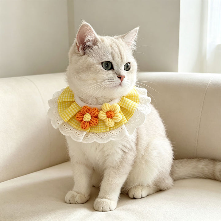 Lace flower pet neckerchief