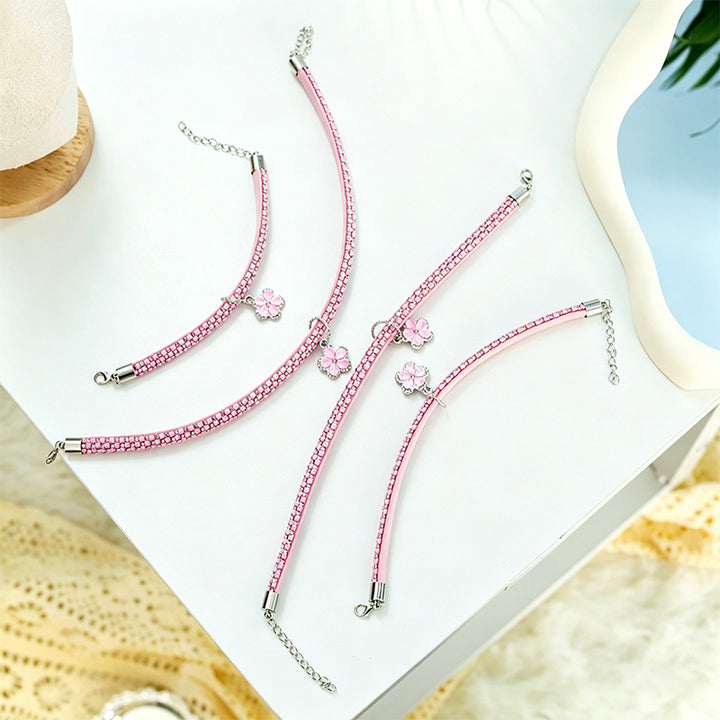 Adjustable rhinestone flower pet collar
