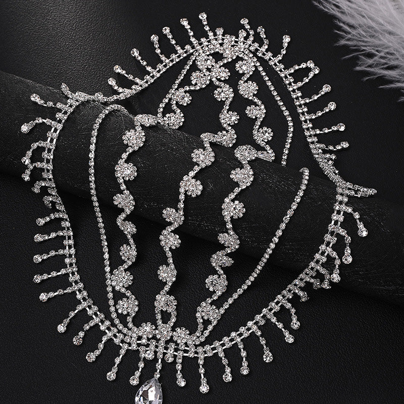 Multi-layered mesh tassel hair chain