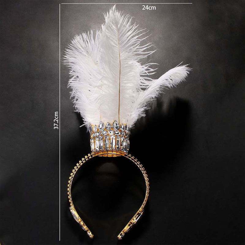 Personalized rhinestone feather headband