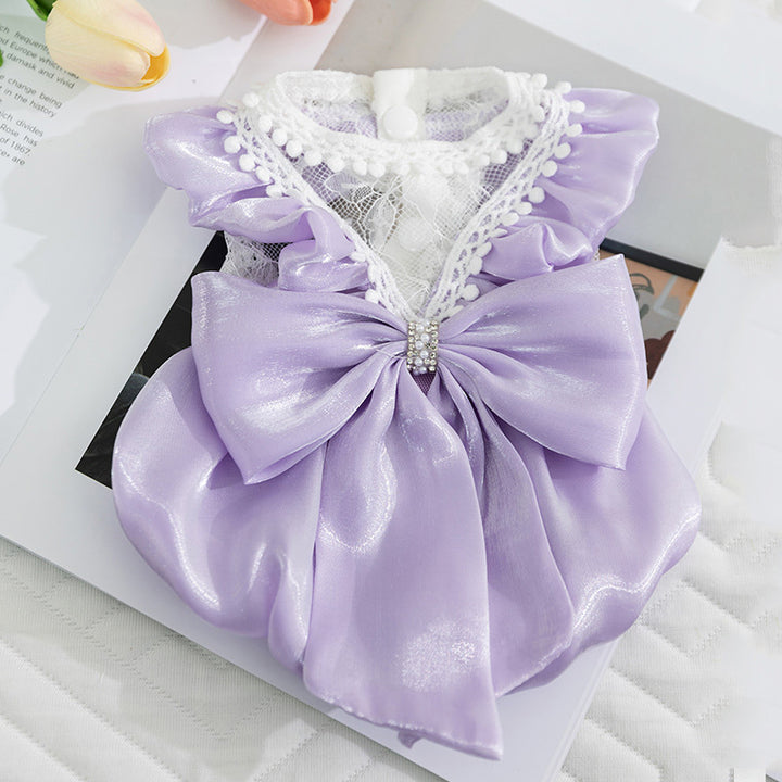 Cat-themed shimmering bow dress