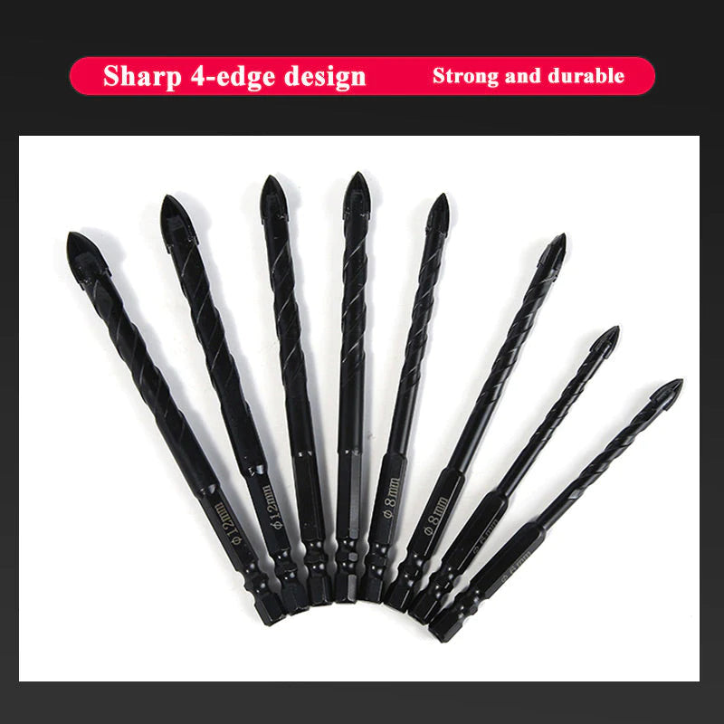 🔥💥🔥💥🔥4-edge Cross Drill Bit Set 7pcs🔥💥🔥💥🔥