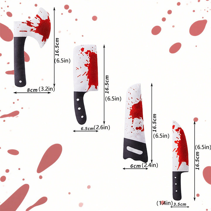Halloween Bloody Knife Plush Cat Toy