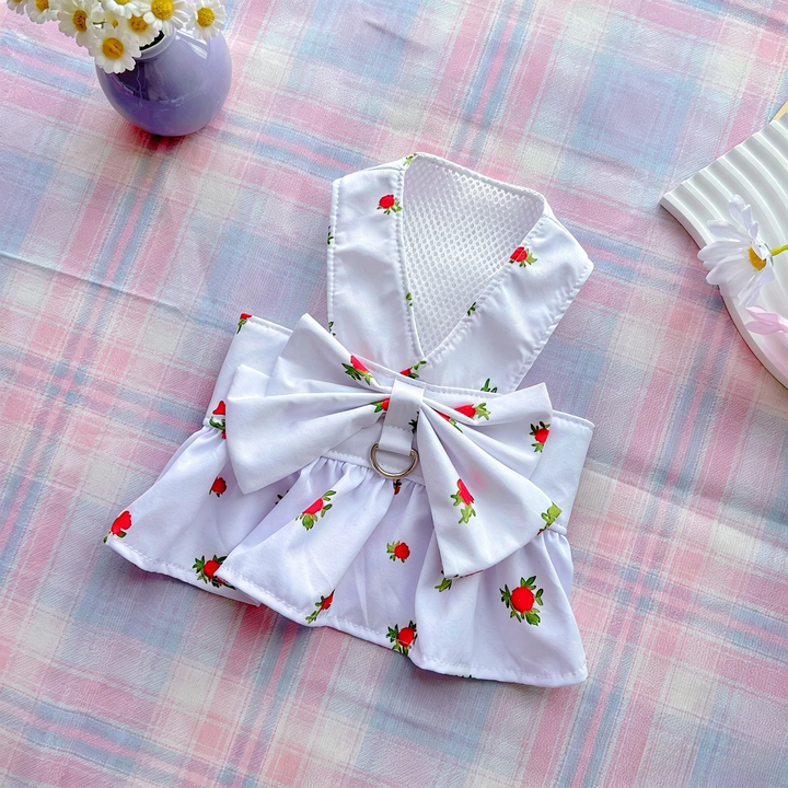 Floral Pet Harness Dress