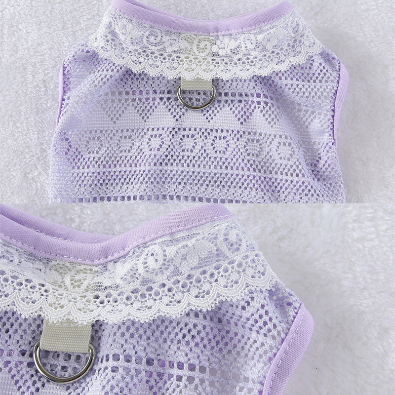 Pet mesh openwork vest