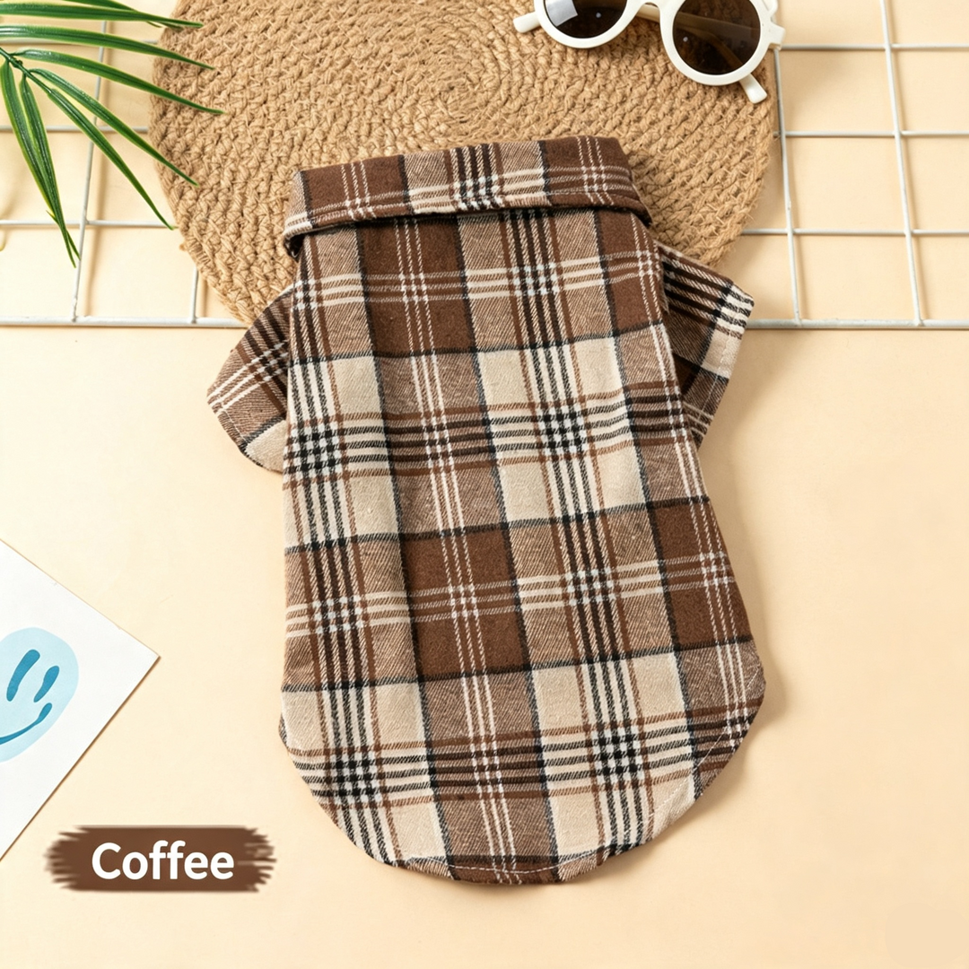 Casual Grid Pattern Dog Clothes