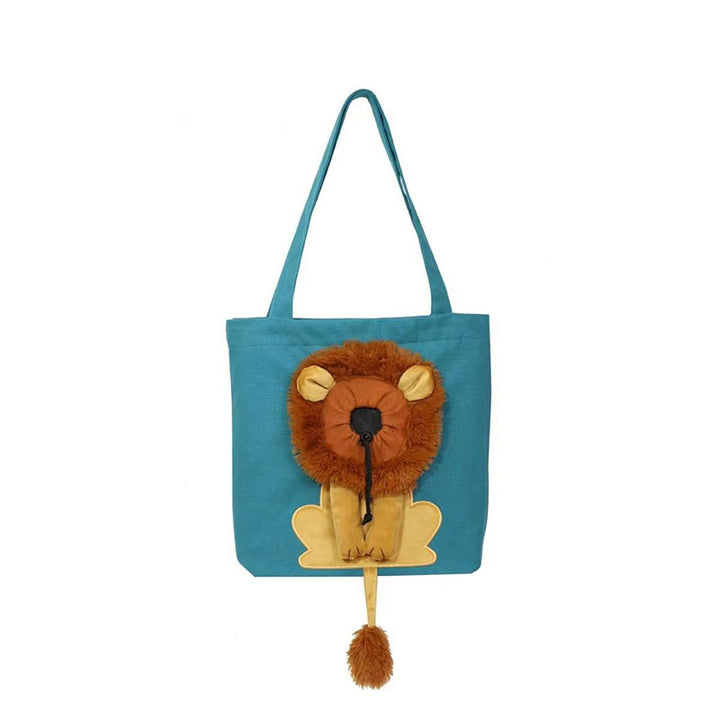 Cute Lion-Head Canvas Pet Carrier Bag