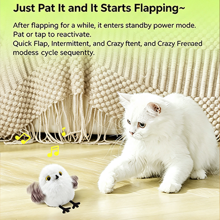 Soft Plush Moving Bird Cat Toy