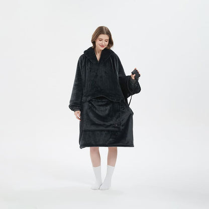 Double-Layer Hooded Lazy Blanket
