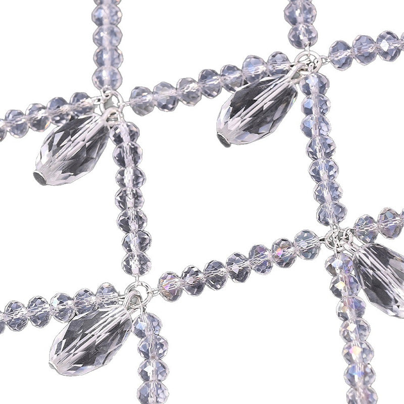 Openwork rhinestone tassel hair chain