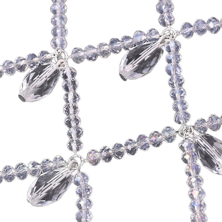 Openwork rhinestone tassel hair chain