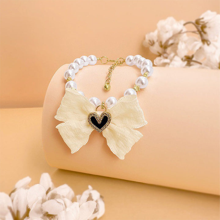 Pet pearl necklace collar