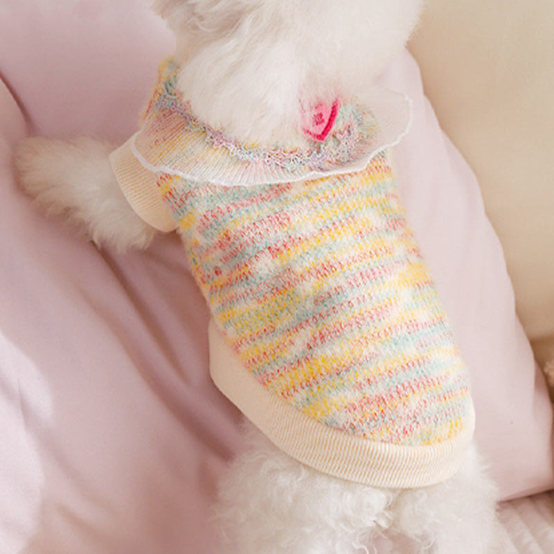 Cute Pet Vest with Lace Knitwear